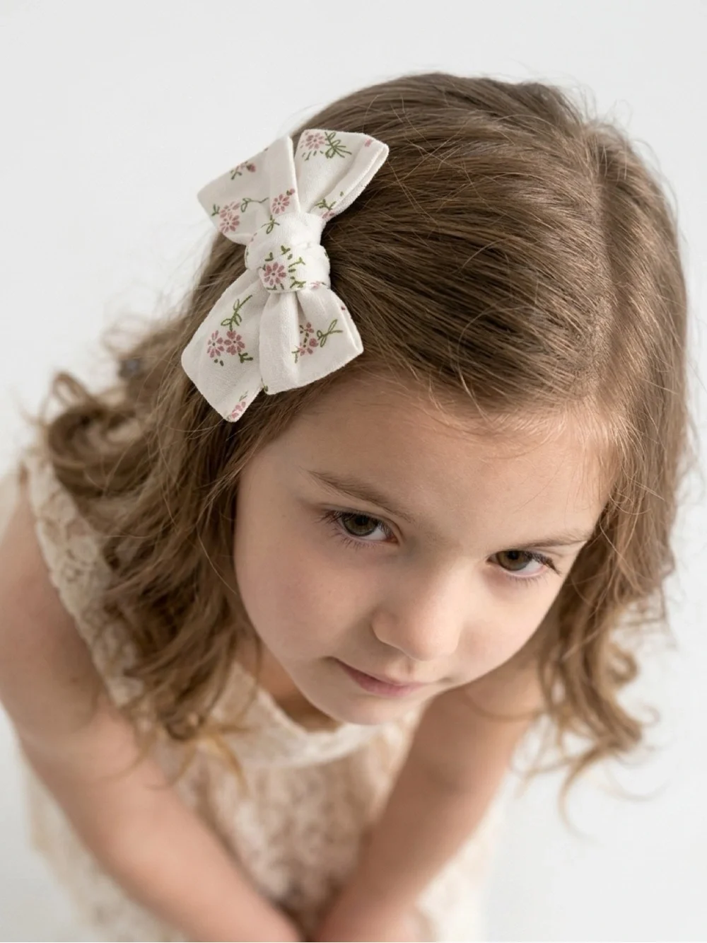 Handmade Vintage-Style Floral Hair Bow Clip